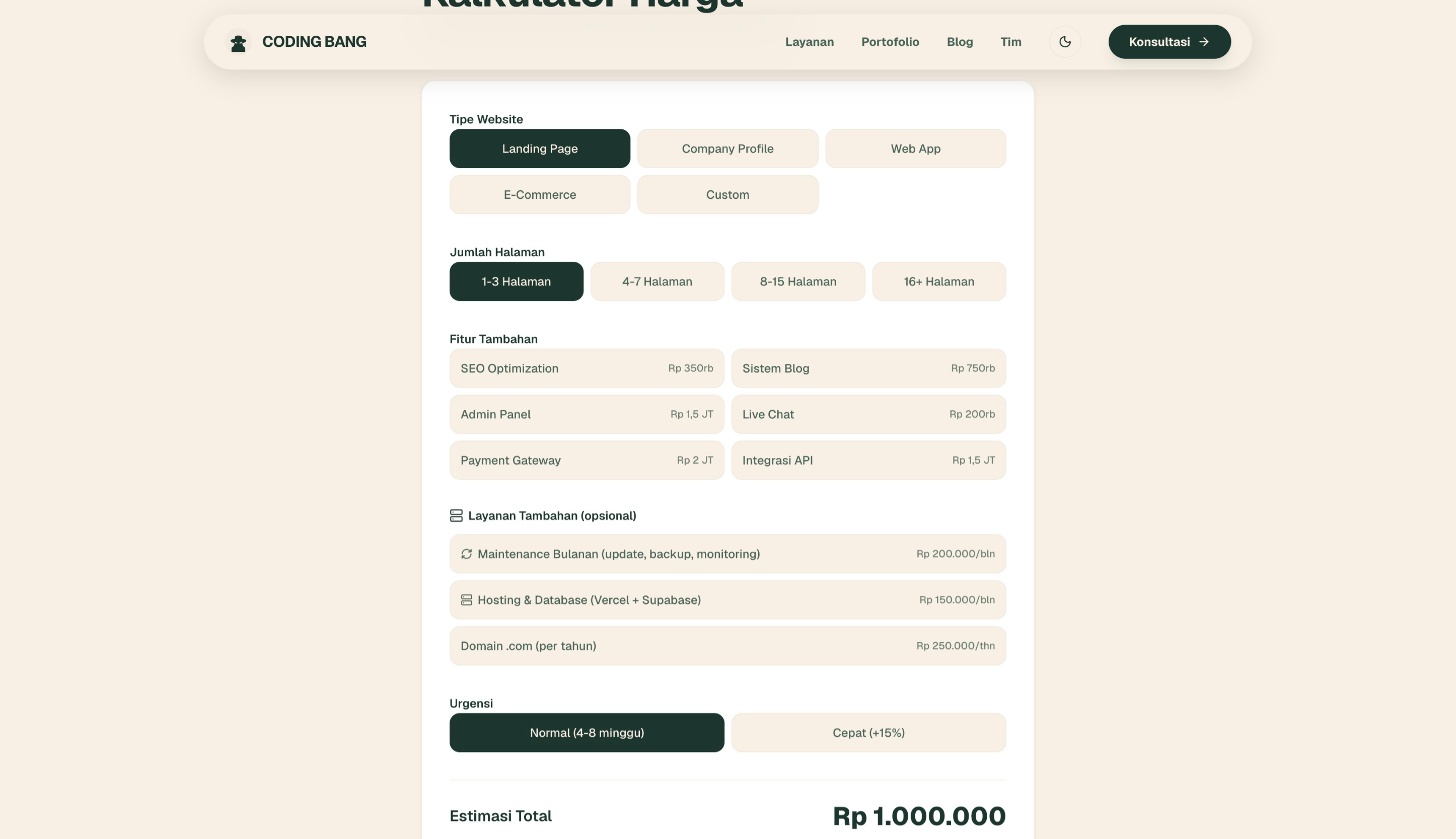 Website Pricing Calculator Interface.png